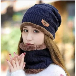 Winter Woolen Cap, Neck Warmer Scarf for Men and Women